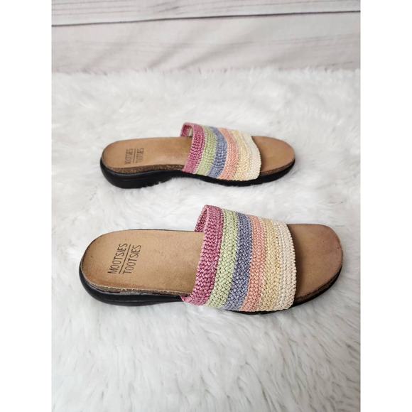 Mootsies Tootsies Womens‎ Moemilia Slides Sandals Multicolor Stripe Woven 7 M - Picture 3 of 6